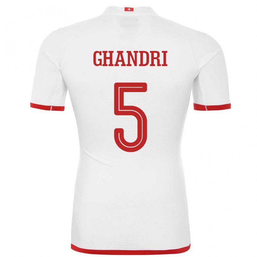 Niño Camiseta Túnez Nader Ghandri #5 Blanco 2ª Equipación 22-24 Argentina