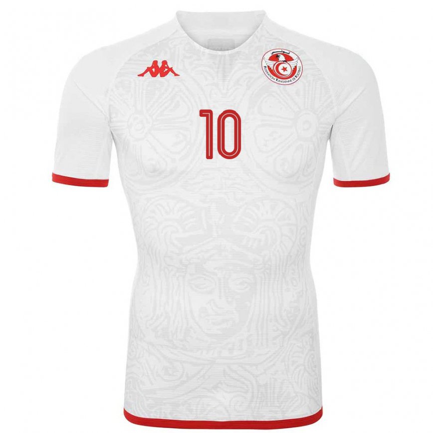 Niño Camiseta Túnez Wahbi Khazri #10 Blanco 2ª Equipación 22-24 Argentina