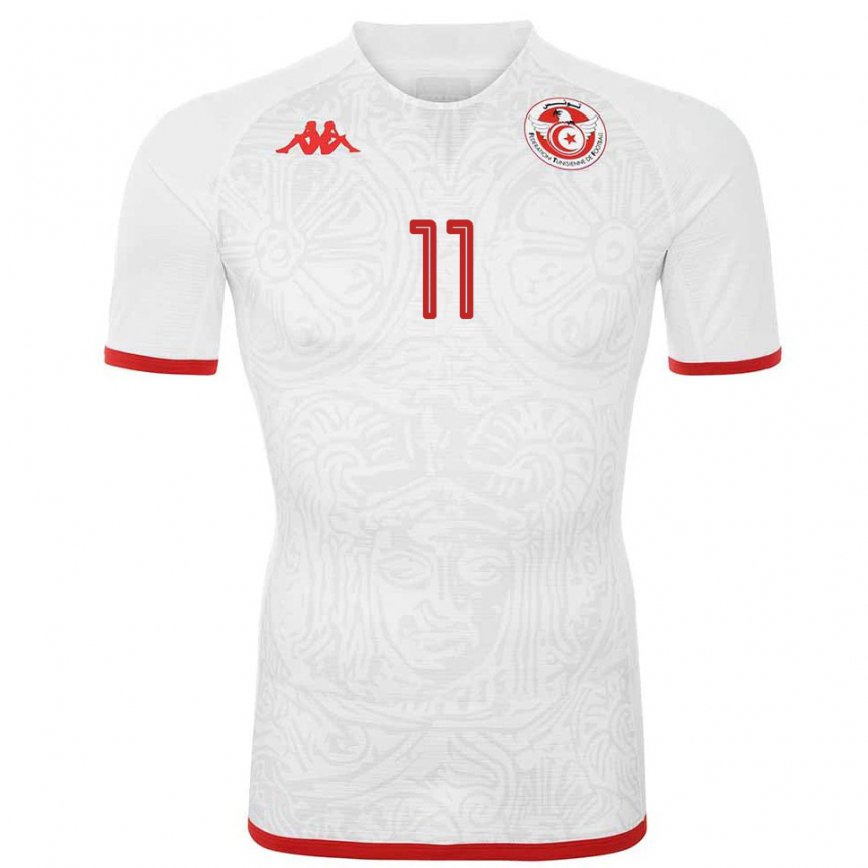 Niño Camiseta Túnez Taha Yassine Khenissi #11 Blanco 2ª Equipación 22-24 Argentina