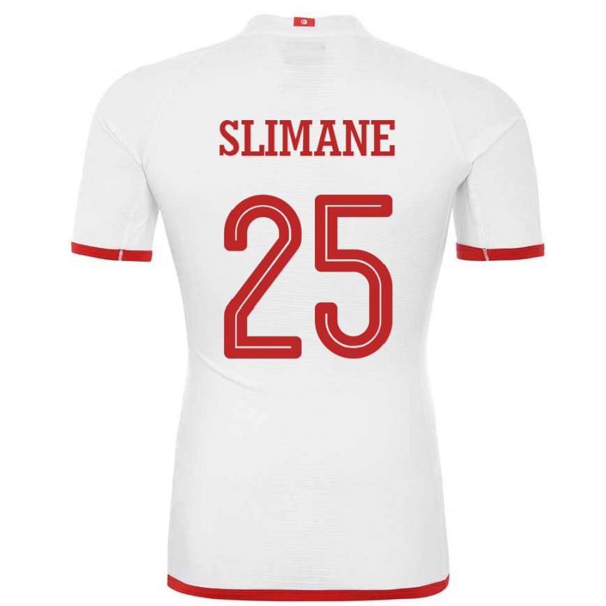 Niño Camiseta Túnez Anis Ben Slimane #25 Blanco 2ª Equipación 22-24 Argentina