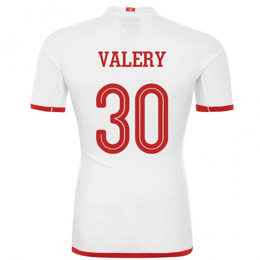 Niño Camiseta Túnez Yann Valery #30 Blanco 2ª Equipación 22-24 Argentina