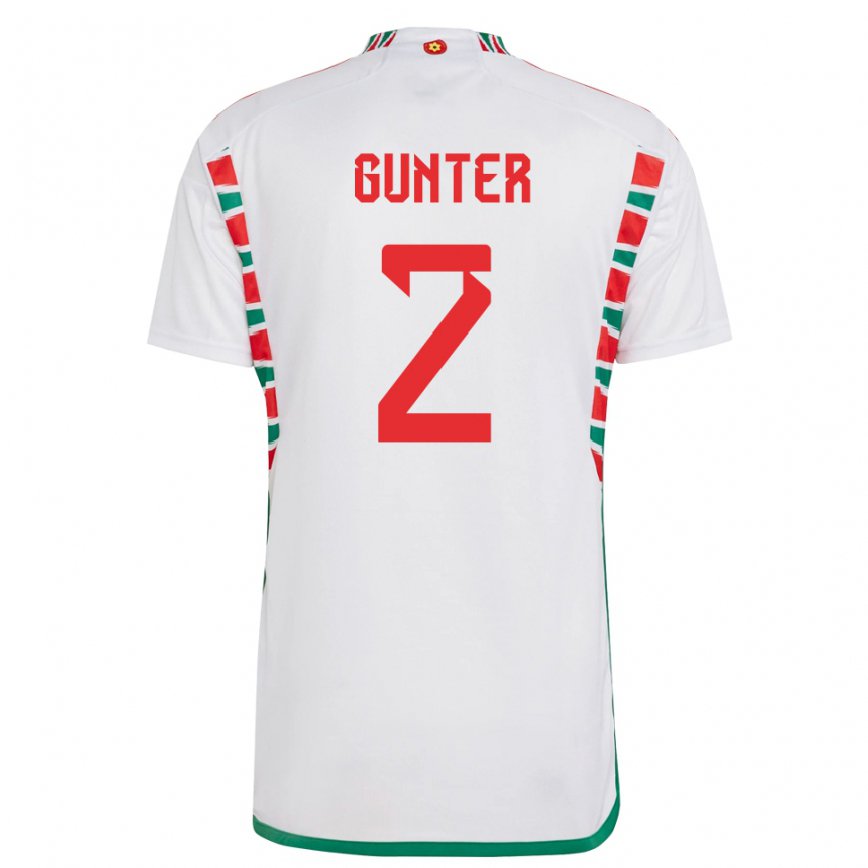 Niño Camiseta Gales Chris Gunter #2 Blanco 2ª Equipación 22-24 Argentina