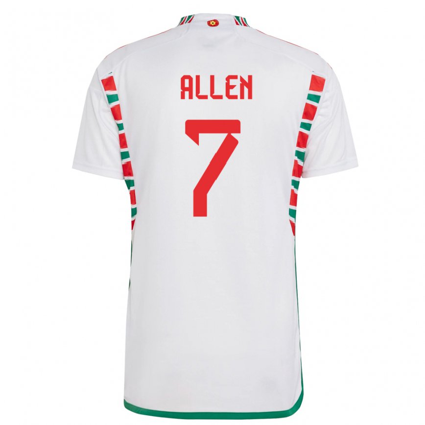 Niño Camiseta Gales Joe Allen #7 Blanco 2ª Equipación 22-24 Argentina