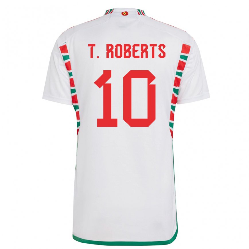 Niño Camiseta Gales Tyler Roberts #10 Blanco 2ª Equipación 22-24 Argentina