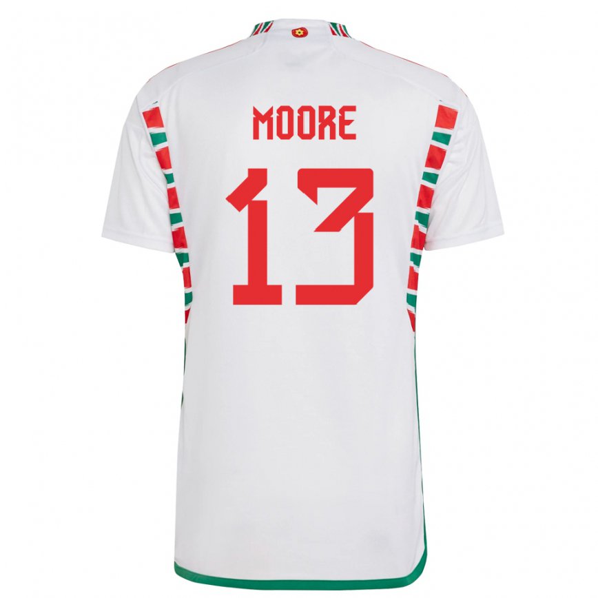 Niño Camiseta Gales Kieffer Moore #13 Blanco 2ª Equipación 22-24 Argentina