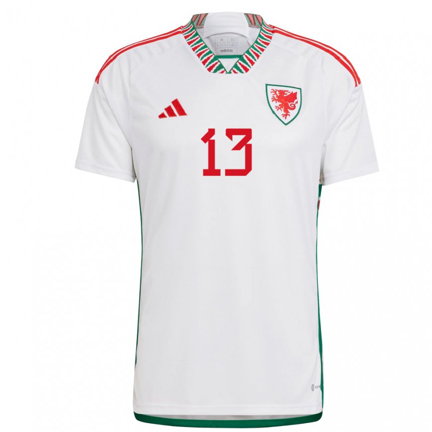 Niño Camiseta Gales Kieffer Moore #13 Blanco 2ª Equipación 22-24 Argentina