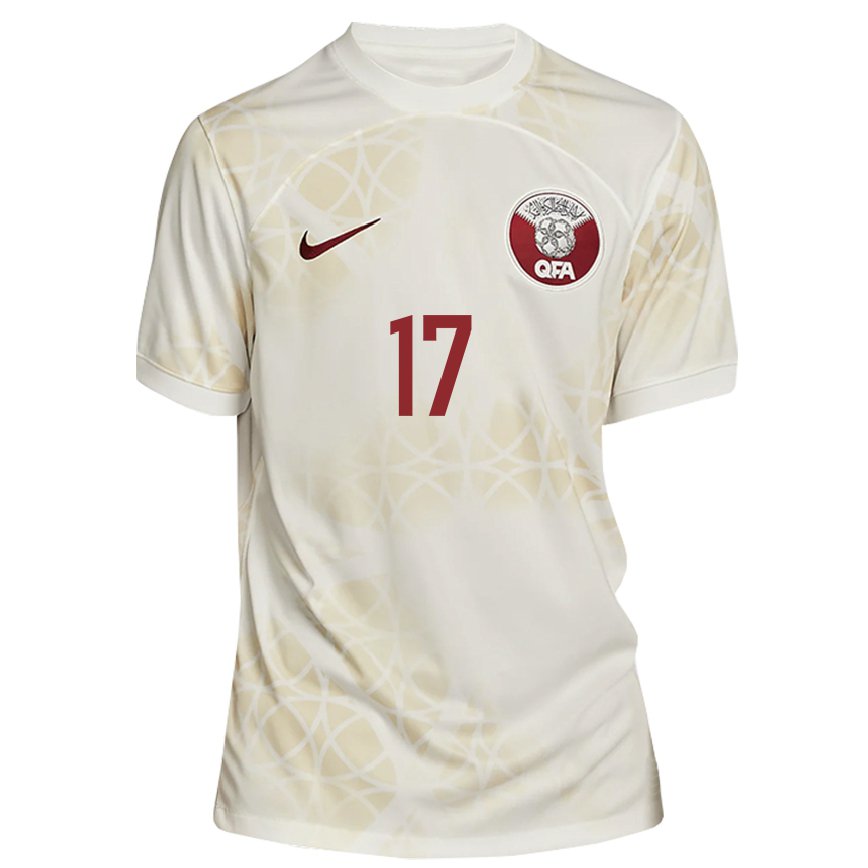 Niño Camiseta Catar Abdelrahman Fahmi Moustafa #17 Beis Dorado 2ª Equipación 22-24 Argentina