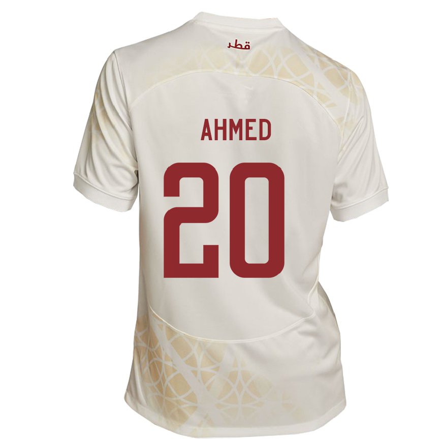 Niño Camiseta Catar Ahmed Fadel Hasaba #20 Beis Dorado 2ª Equipación 22-24 Argentina