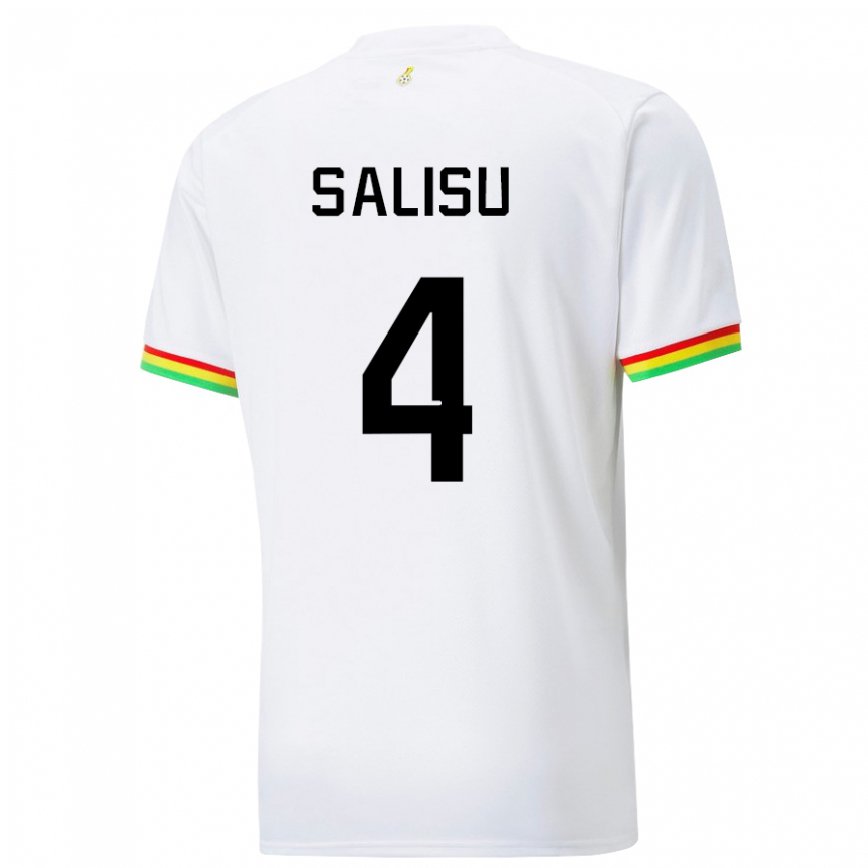 Hombre Camiseta Ghana Mohammed Salisu #4 Blanco 1ª Equipación 22-24 Argentina