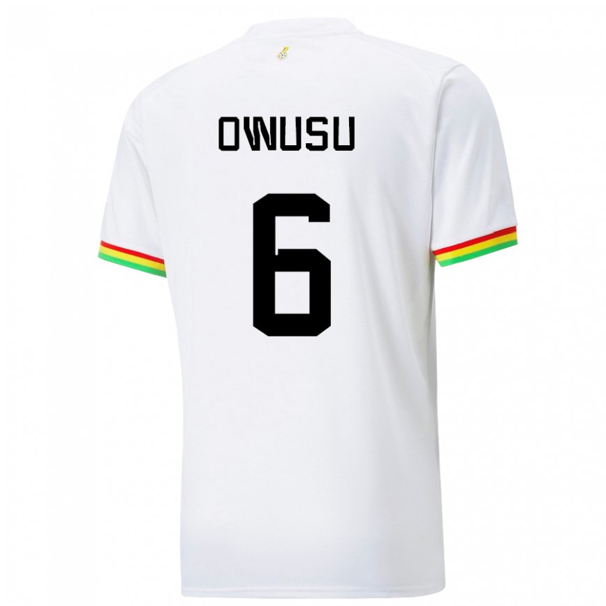 Hombre Camiseta Ghana Elisha Owusu #6 Blanco 1ª Equipación 22-24 Argentina