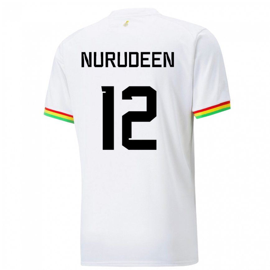 Hombre Camiseta Ghana Abdul Nurudeen #12 Blanco 1ª Equipación 22-24 Argentina