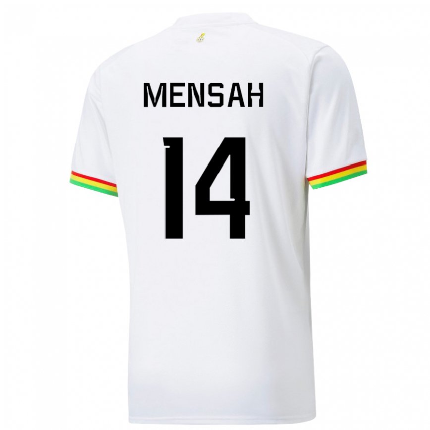 Hombre Camiseta Ghana Gideon Mensah #14 Blanco 1ª Equipación 22-24 Argentina