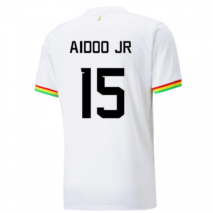 Hombre Camiseta Ghana Joseph Aidoo #15 Blanco 1ª Equipación 22-24 Argentina