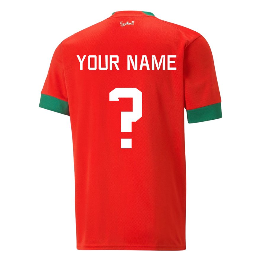 Hombre Camiseta Marruecos Su Nombre #0 Rojo 1ª Equipación 22-24 Argentina