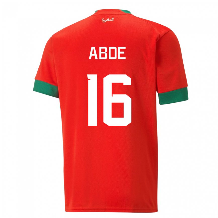 Hombre Camiseta Marruecos Ez Abde #16 Rojo 1ª Equipación 22-24 Argentina