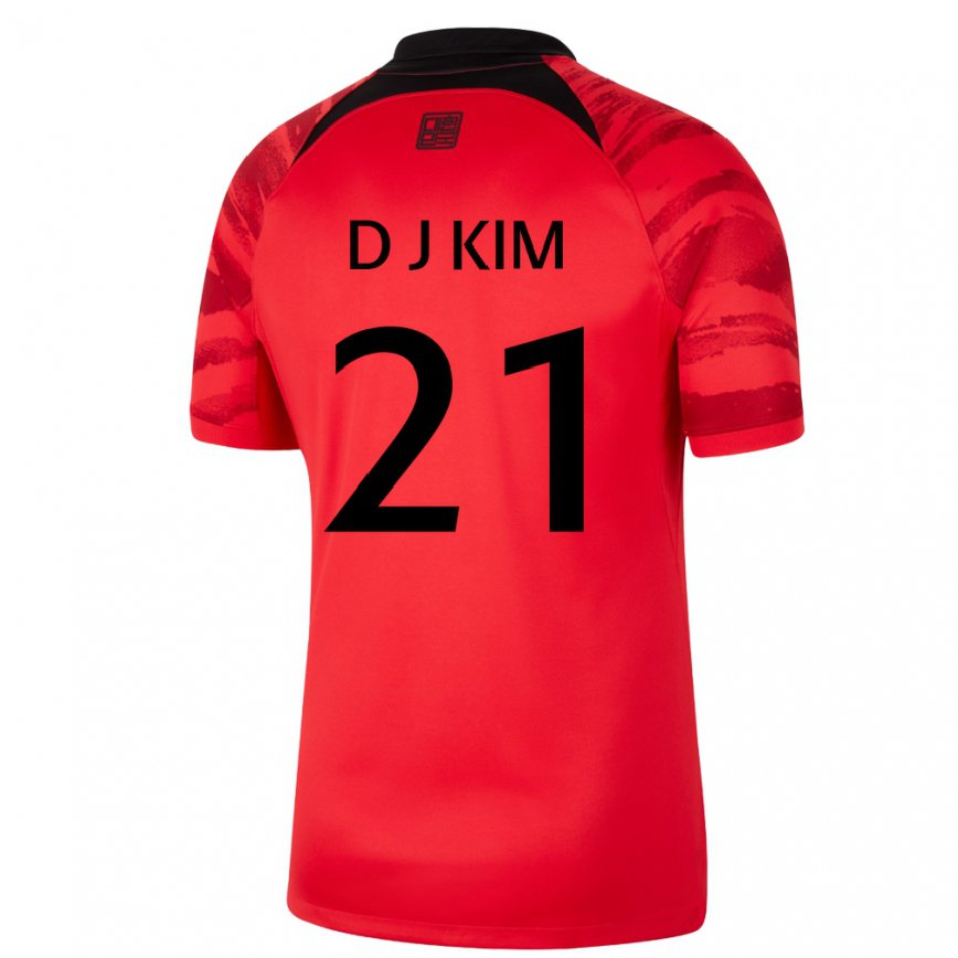 Hombre Camiseta Corea Del Sur Dong-jun Kim #21 Rojo Volver 1ª Equipación 22-24 Argentina