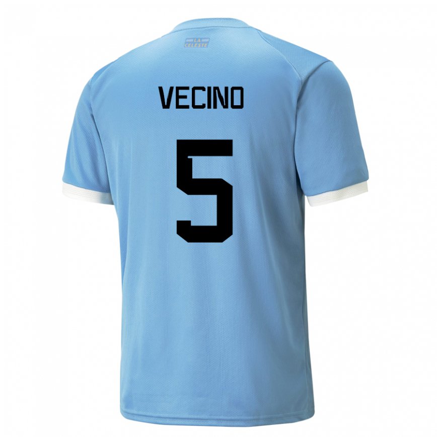 Hombre Camiseta Uruguay Matias Vecino #5 Azul 1ª Equipación 22-24 Argentina