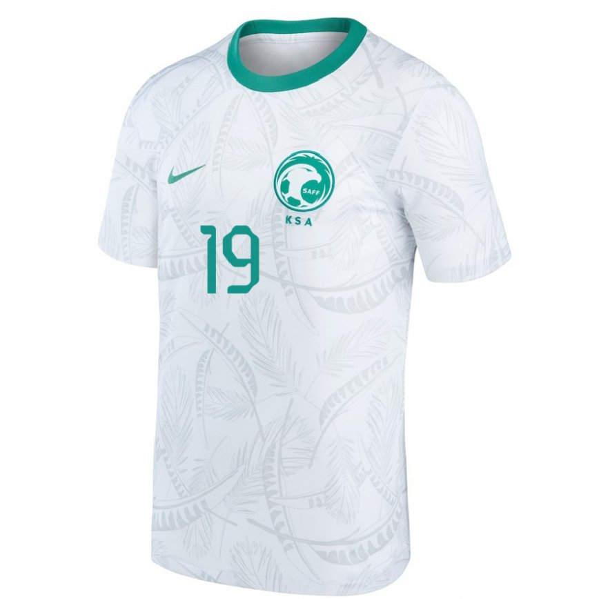 Hombre Camiseta Arabia Saudita Fahad Al Muwallad #19 Blanco 1ª Equipación 22-24 Argentina