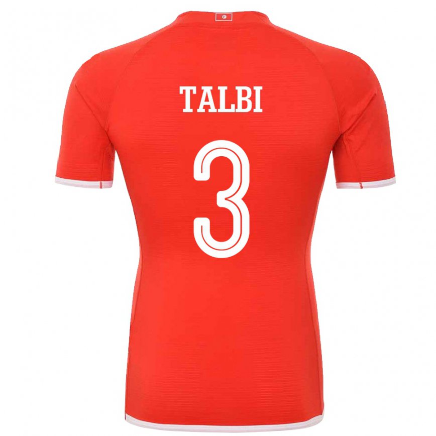 Hombre Camiseta Túnez Montassar Talbi #3 Rojo 1ª Equipación 22-24 Argentina