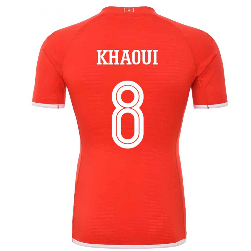 Hombre Camiseta Túnez Saif Eddine Khaoui #8 Rojo 1ª Equipación 22-24 Argentina