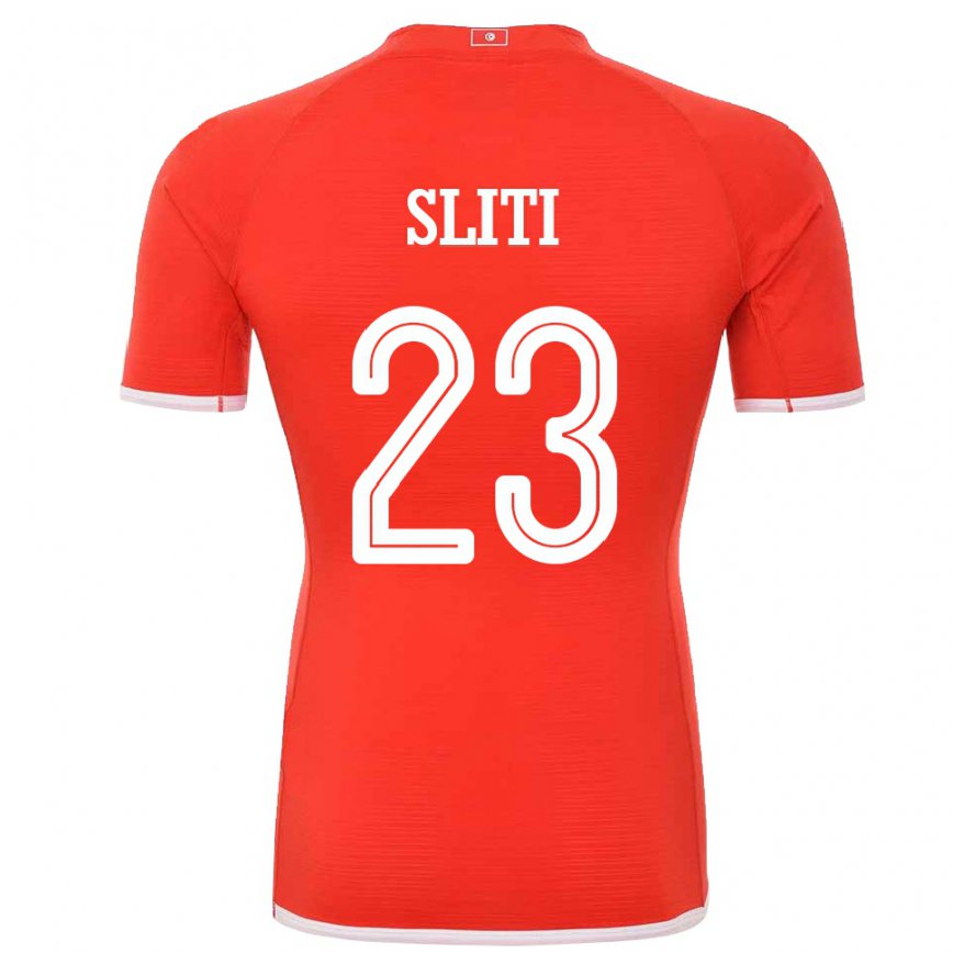 Hombre Camiseta Túnez Naim Sliti #23 Rojo 1ª Equipación 22-24 Argentina