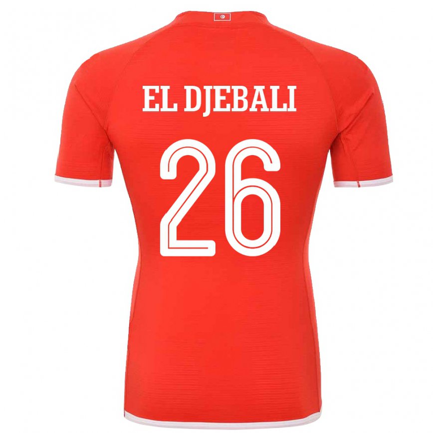 Hombre Camiseta Túnez Chaim El Djebali #26 Rojo 1ª Equipación 22-24 Argentina