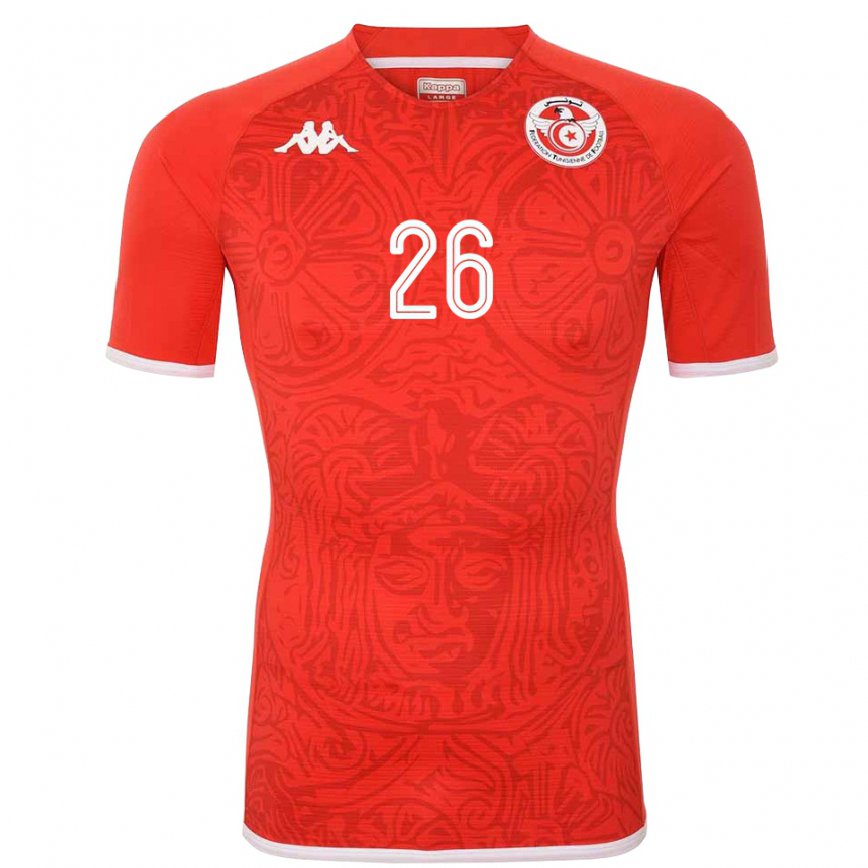 Hombre Camiseta Túnez Chaim El Djebali #26 Rojo 1ª Equipación 22-24 Argentina