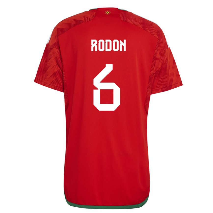 Hombre Camiseta Gales Joe Rodon #6 Rojo 1ª Equipación 22-24 Argentina