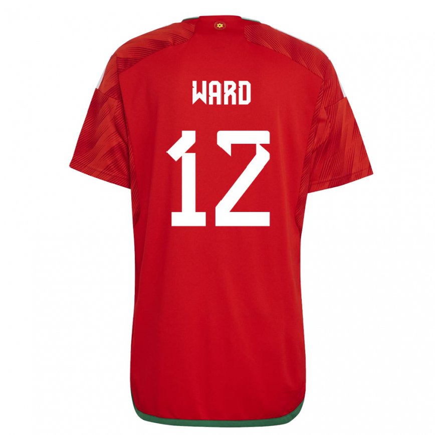 Hombre Camiseta Gales Danny Ward #12 Rojo 1ª Equipación 22-24 Argentina