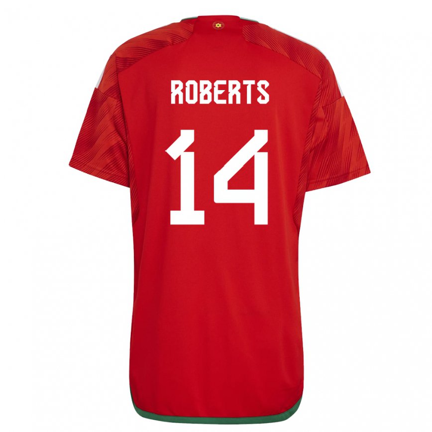 Hombre Camiseta Gales Connor Roberts #14 Rojo 1ª Equipación 22-24 Argentina