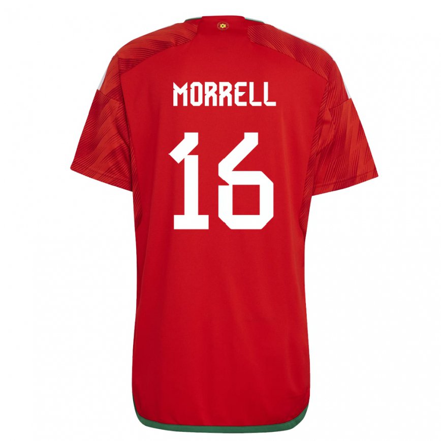 Hombre Camiseta Gales Joe Morrell #16 Rojo 1ª Equipación 22-24 Argentina