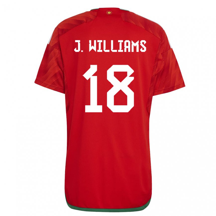 Hombre Camiseta Gales Jonathan Williams #18 Rojo 1ª Equipación 22-24 Argentina