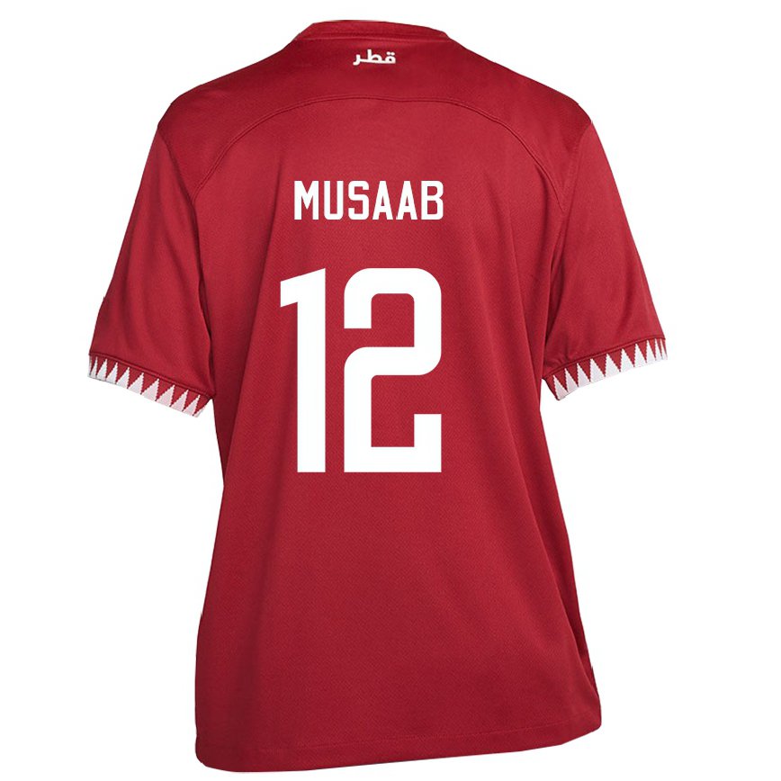 Hombre Camiseta Catar Musaab Khidir #12 Granate 1ª Equipación 22-24 Argentina