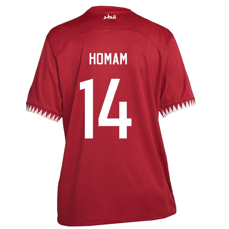 Hombre Camiseta Catar Homam Ahmed #14 Granate 1ª Equipación 22-24 Argentina