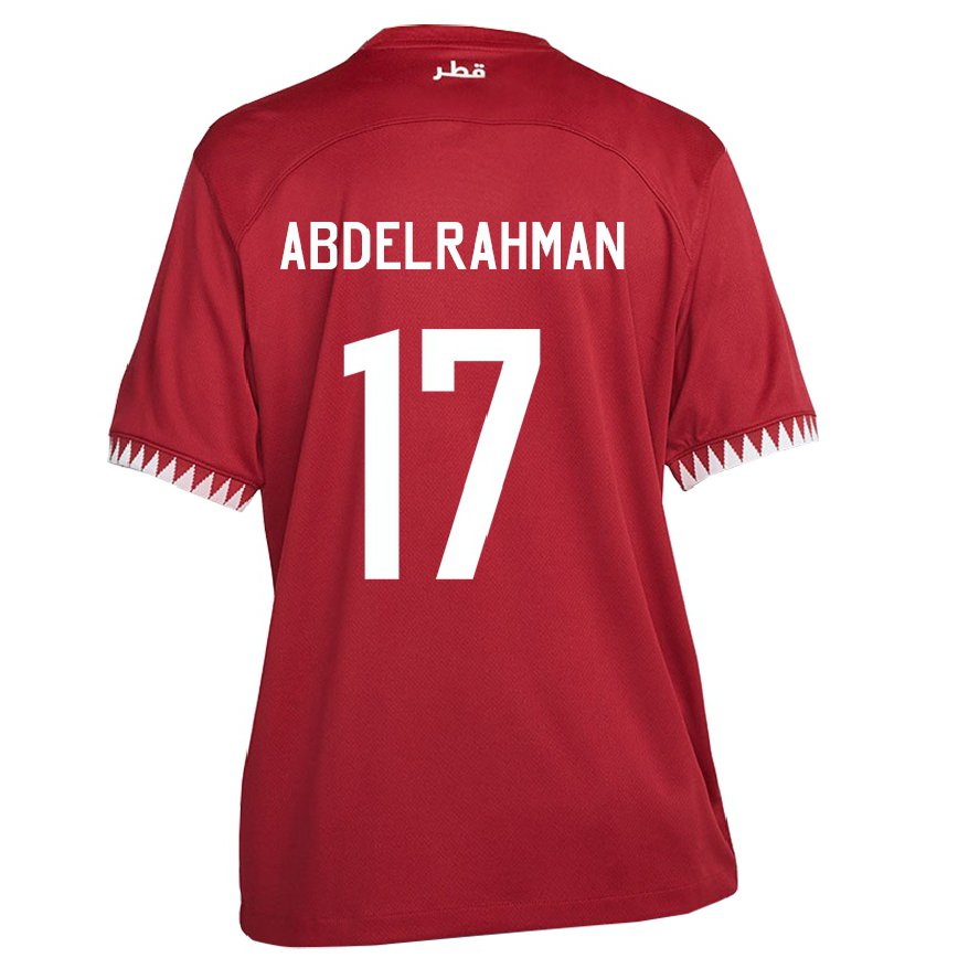 Hombre Camiseta Catar Abdelrahman Fahmi Moustafa #17 Granate 1ª Equipación 22-24 Argentina