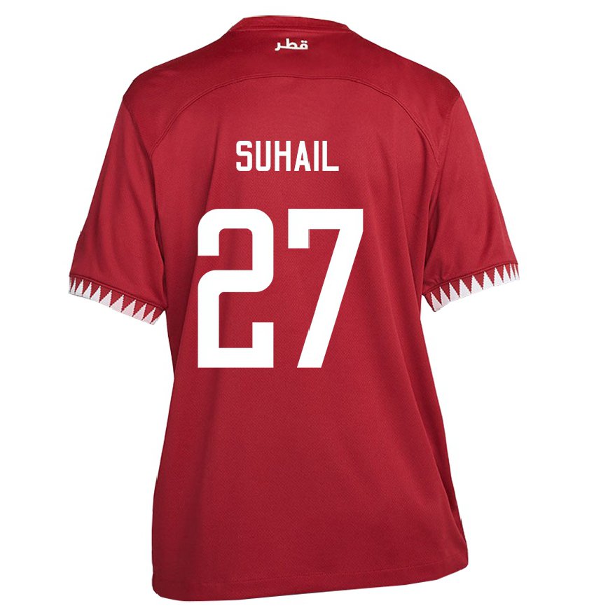 Hombre Camiseta Catar Ahmed Suhail #27 Granate 1ª Equipación 22-24 Argentina