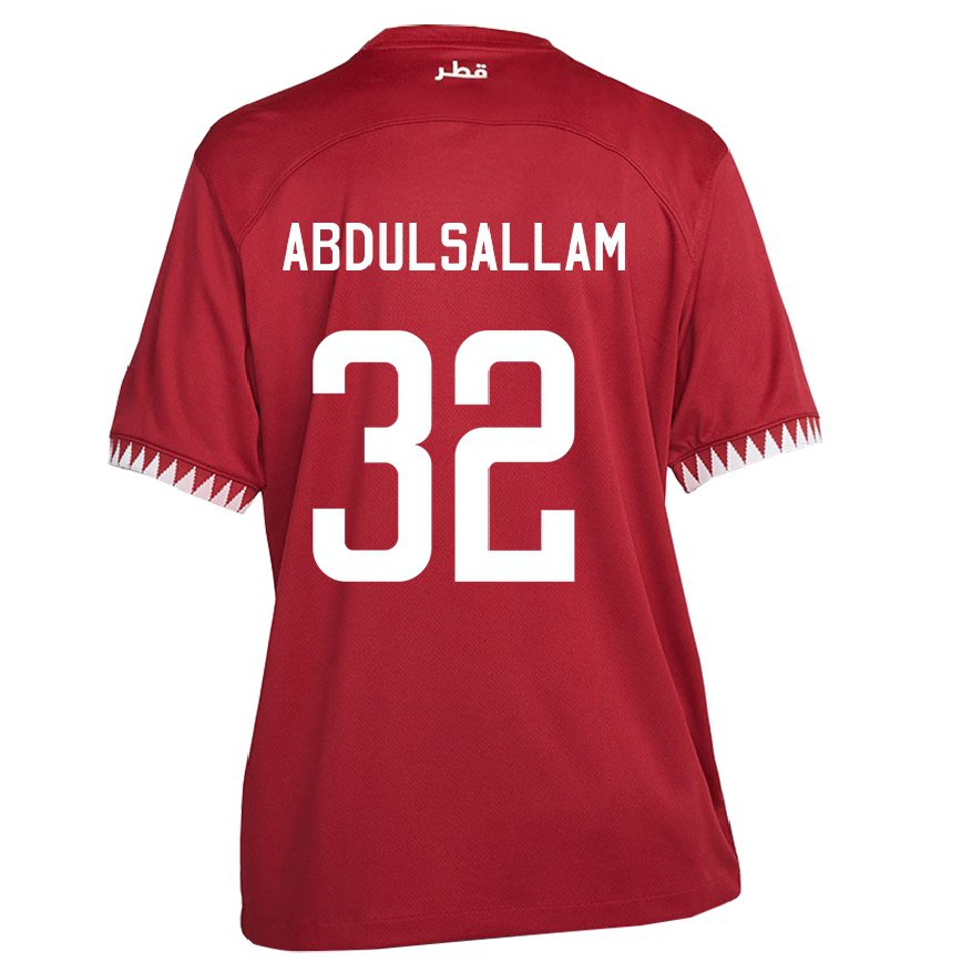 Hombre Camiseta Catar Jassem Gaber Abdulsallam #32 Granate 1ª Equipación 22-24 Argentina