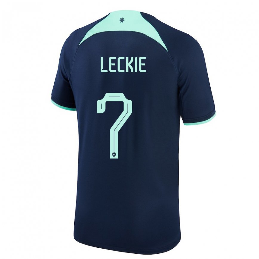 Hombre Camiseta Australia Mathew Leckie #7 Azul Oscuro 2ª Equipación 22-24 Argentina