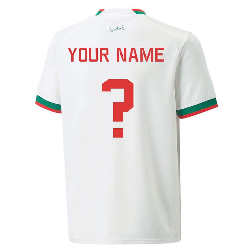 Hombre Camiseta Marruecos Su Nombre #0 Blanco 2ª Equipación 22-24 Argentina