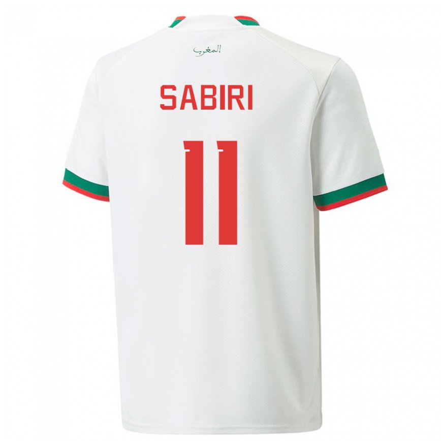 Hombre Camiseta Marruecos Abdelhamid Sabiri #11 Blanco 2ª Equipación 22-24 Argentina