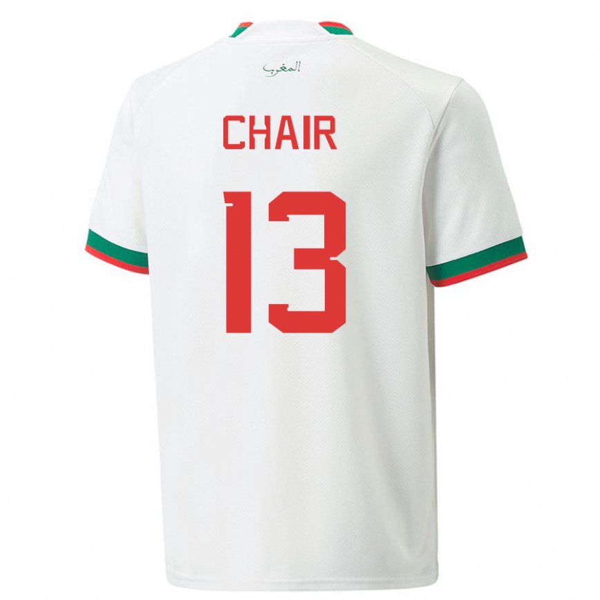 Hombre Camiseta Marruecos Iliass Chair #13 Blanco 2ª Equipación 22-24 Argentina