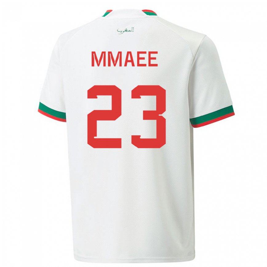 Hombre Camiseta Marruecos Ryan Mmaee #23 Blanco 2ª Equipación 22-24 Argentina