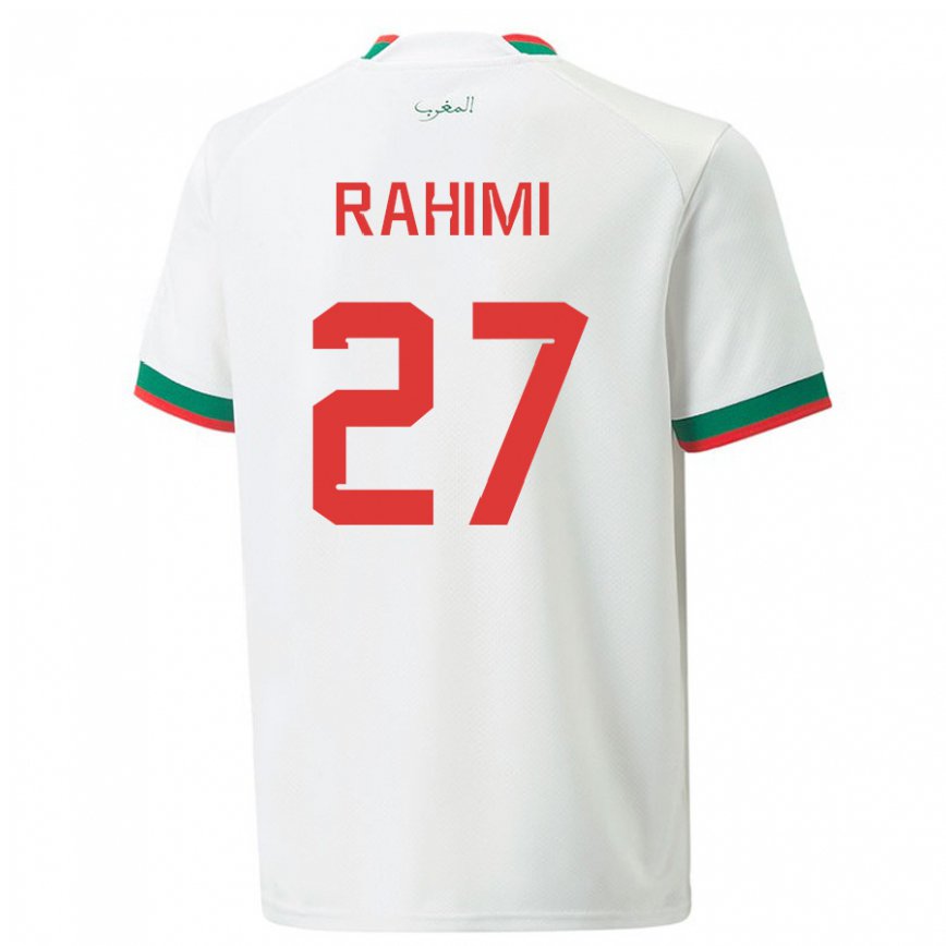 Hombre Camiseta Marruecos Soufiane Rahimi #27 Blanco 2ª Equipación 22-24 Argentina