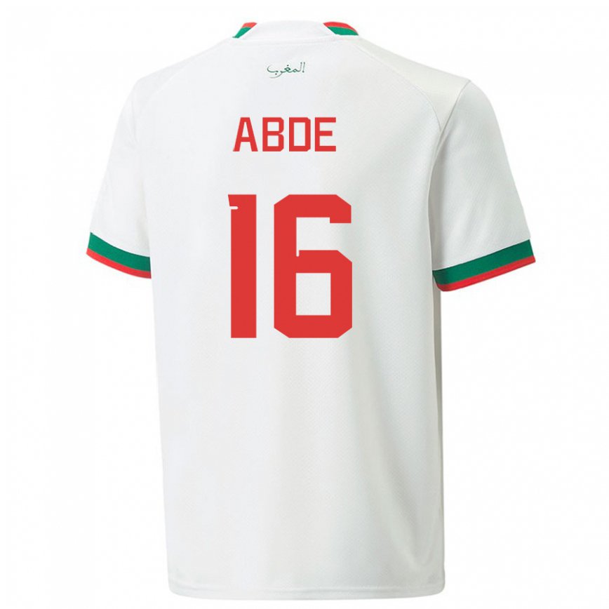 Hombre Camiseta Marruecos Ez Abde #16 Blanco 2ª Equipación 22-24 Argentina