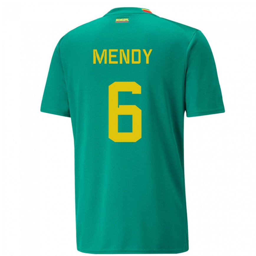 Hombre Camiseta Senegal Nampalys Mendy #6 Verde 2ª Equipación 22-24 Argentina