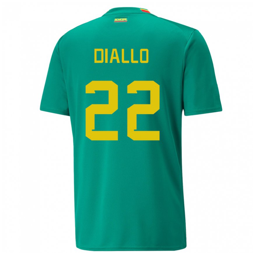 Hombre Camiseta Senegal Abdou Diallo #22 Verde 2ª Equipación 22-24 Argentina