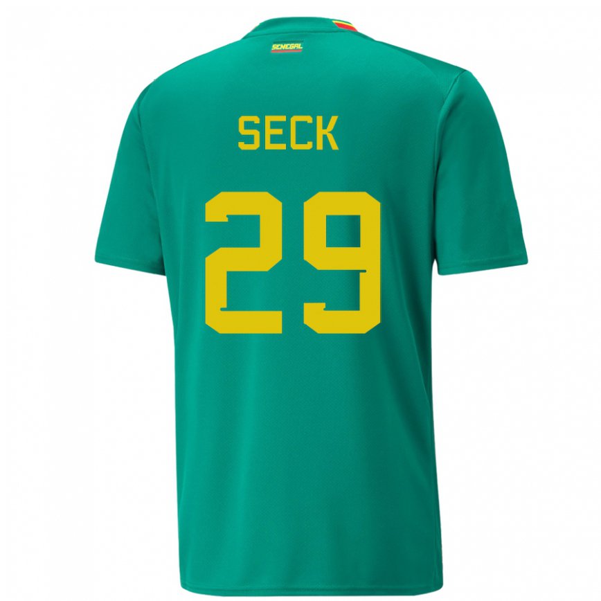 Hombre Camiseta Senegal Demba Seck #29 Verde 2ª Equipación 22-24 Argentina