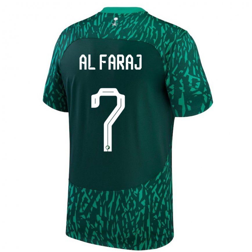 Hombre Camiseta Arabia Saudita Salman Al Faraj #7 Verde Oscuro 2ª Equipación 22-24 Argentina