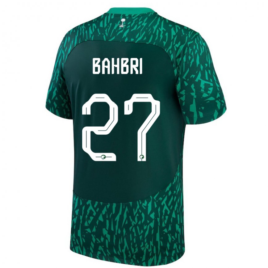 Hombre Camiseta Arabia Saudita Hatan Bahbri #27 Verde Oscuro 2ª Equipación 22-24 Argentina