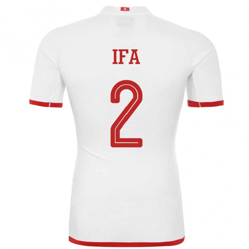 Hombre Camiseta Túnez Bilel Ifa #2 Blanco 2ª Equipación 22-24 Argentina